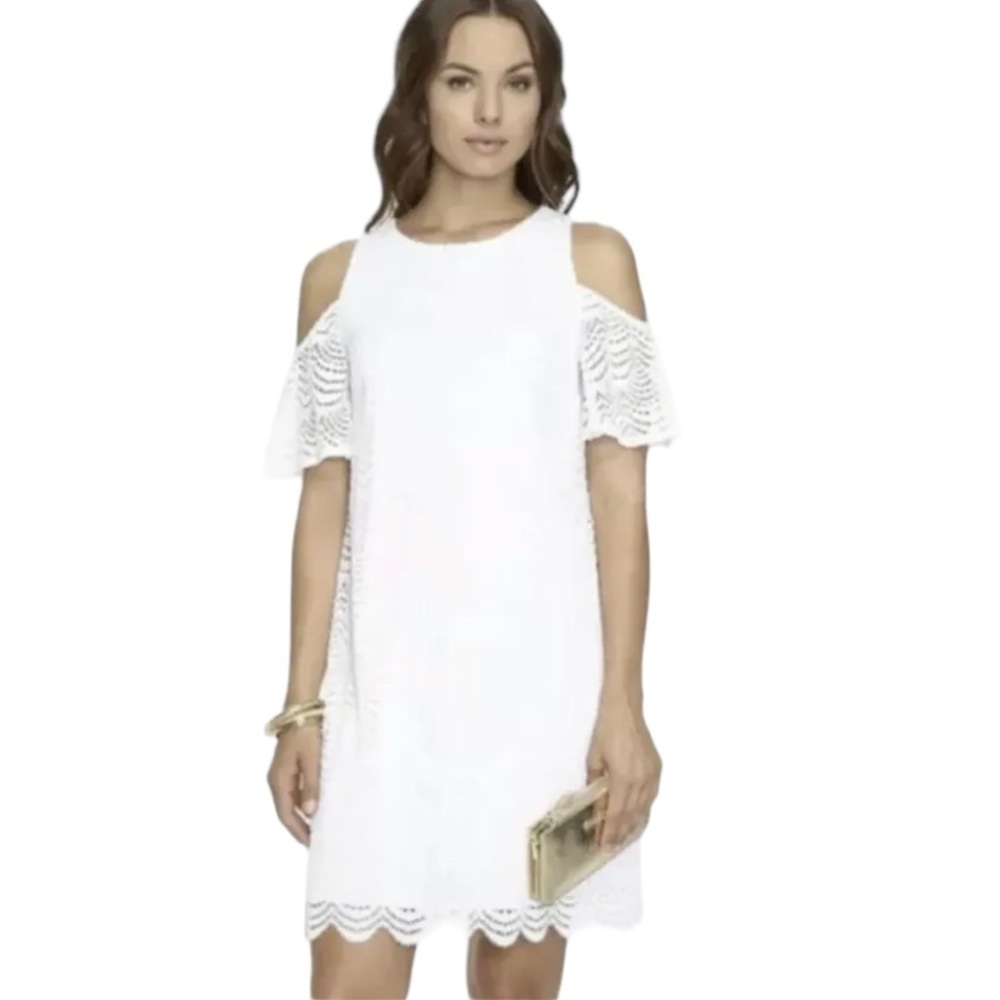 Lilly Pulitzer White Lace Cold Shoulder Dress